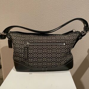 Coach Black canvas and leather bag